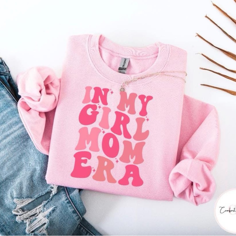 Gildan Pink Sweatshirt - In My Girl Mom Era